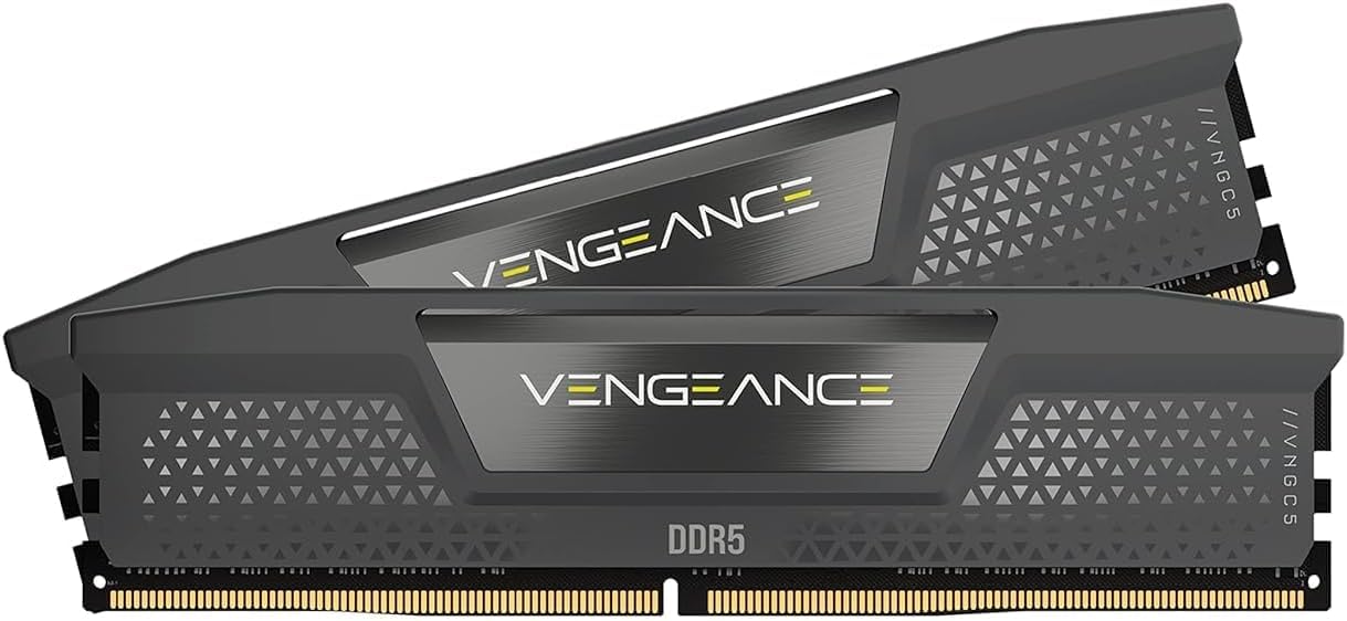 CORSAIR VENGEANCE DDR5 64GB (2x32GB) DDR5 6000MHz CL30 AMD EXPO Intel XMP iCUE Memoria Compatibile per Computer - Grigio (CMK64GX5M2B6000Z30)