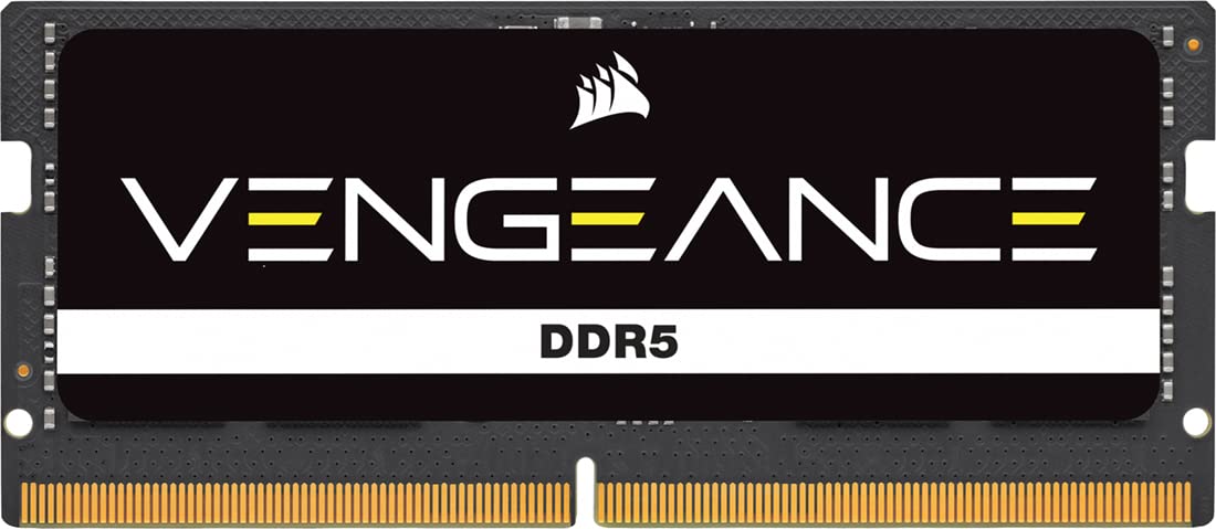 CORSAIR VENGEANCE SODIMM DDR5 RAM 24GB (1x24GB) 4800MHz CL40-40-40-77 1.10V Intel XMP 3.0 Memoria per Laptop – Nero (CMSX24GX5M1A4800C40)