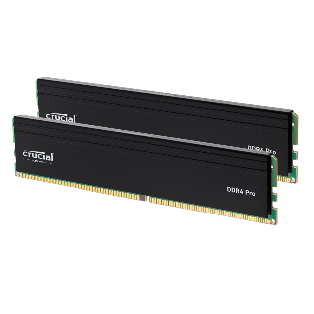 Crucial Pro RAM DDR4 64GB Kit (2x32GB) 3200MHz, Intel XMP 2.0, Memoria PC - CP2K32G4DFRA32A