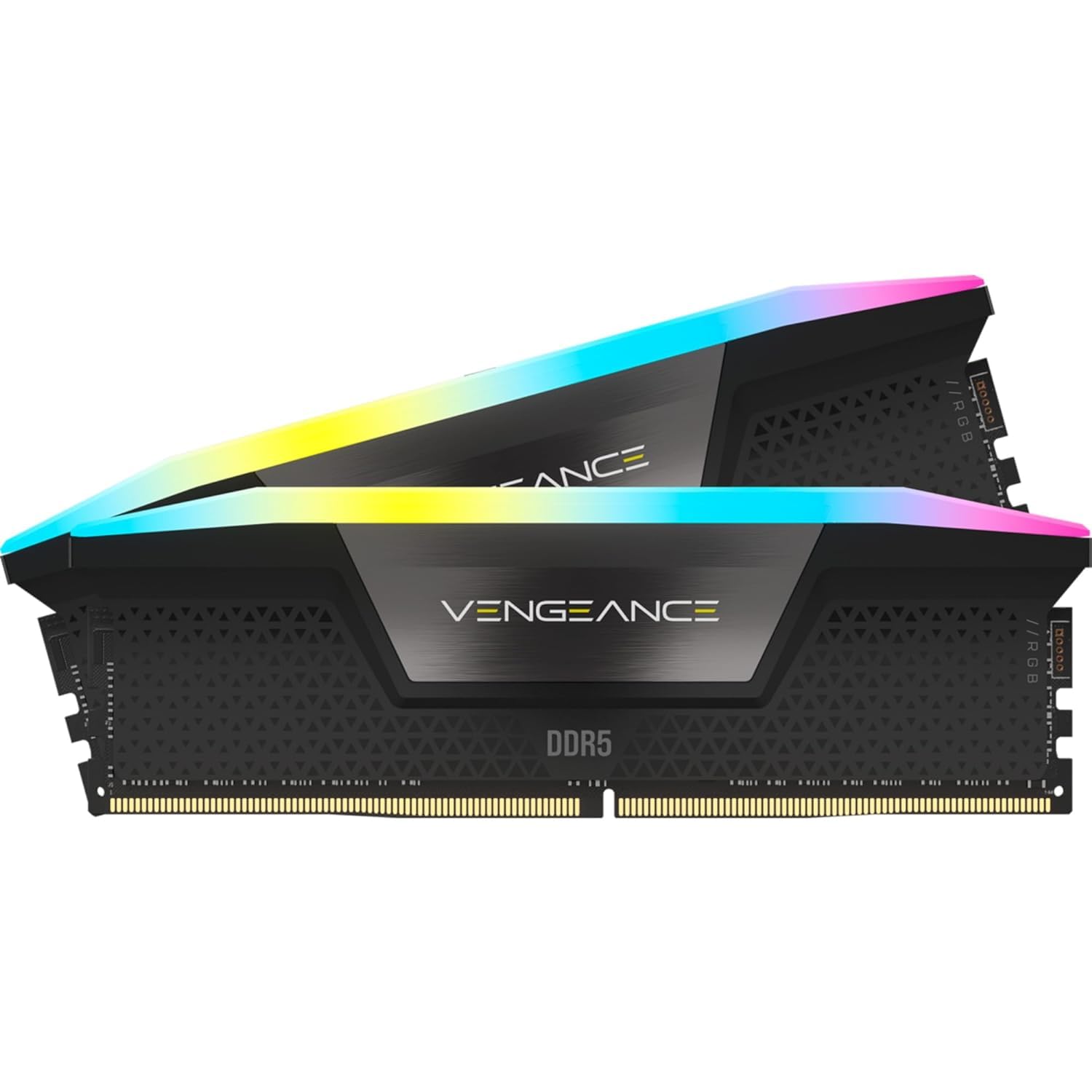 CORSAIR VENGEANCE RGB DDR5 RAM 48GB (2x24GB) 6400MHz CL36 Intel XMP Compatibile iCUE Memoria per Computer - Nero (CMH48GX5M2B6400C36)