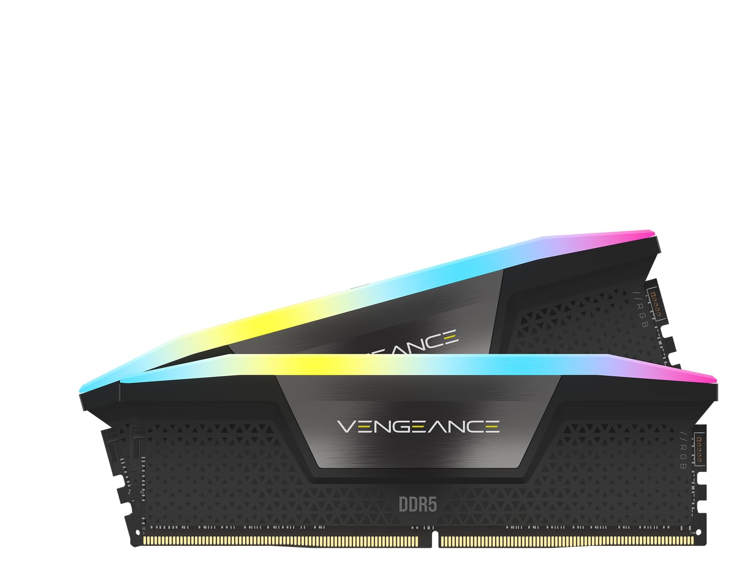 CORSAIR VENGEANCE RGB DDR5 RAM 32GB (2x16GB) 6000MHz CL38 Intel XMP iCUE Memoria per Computer Compatibile - Nero (CMH32GX5M2B6000C38)
