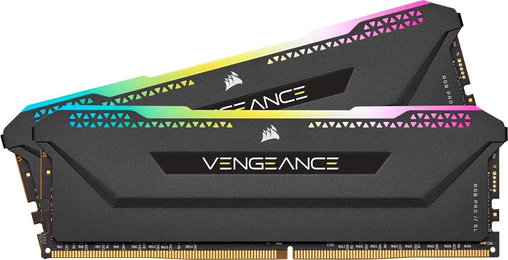 CORSAIR VENGEANCE RGB PRO SL 16GB (2x8GB) DDR4 3200 (PC4-25600) C16 1.35V Ottimizzato per AMD Ryzen - Nero