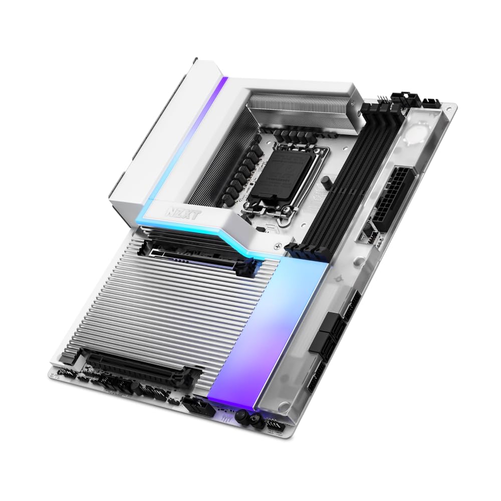 NZXT N9 Z890 Scheda Madre Gaming - Intel Z890 LGA 1851 ATX per Core Ultra (Serie 2) - 20+1+1, DDR5, 5x M.2, PCIe 5.0, Wi-Fi 7, 5GbE, Thunderbolt 4 - RGB, Copertura in Metallo Completo - PCB Bianco