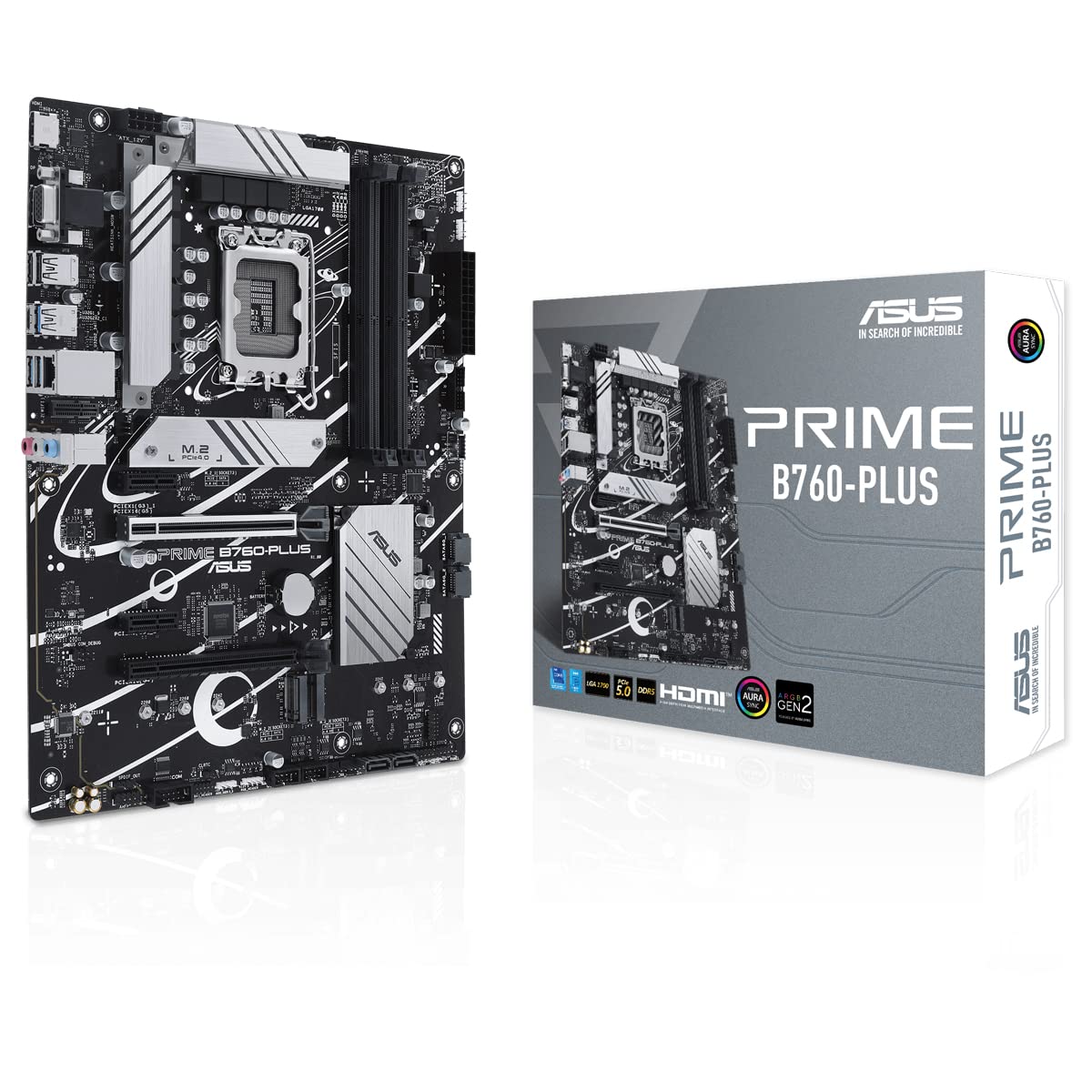 ASUS Prime B760-PLUS Scheda madre Intel LGA 1700 ATX, DDR5 PCIe 5.0, 3 slot M.2, Realtek 2.5Gb Ethernet, SATA 6 Gbps, USB 3.2 Gen 2 Type-C, Thunderbolt USB4, Aura Sync, Nero