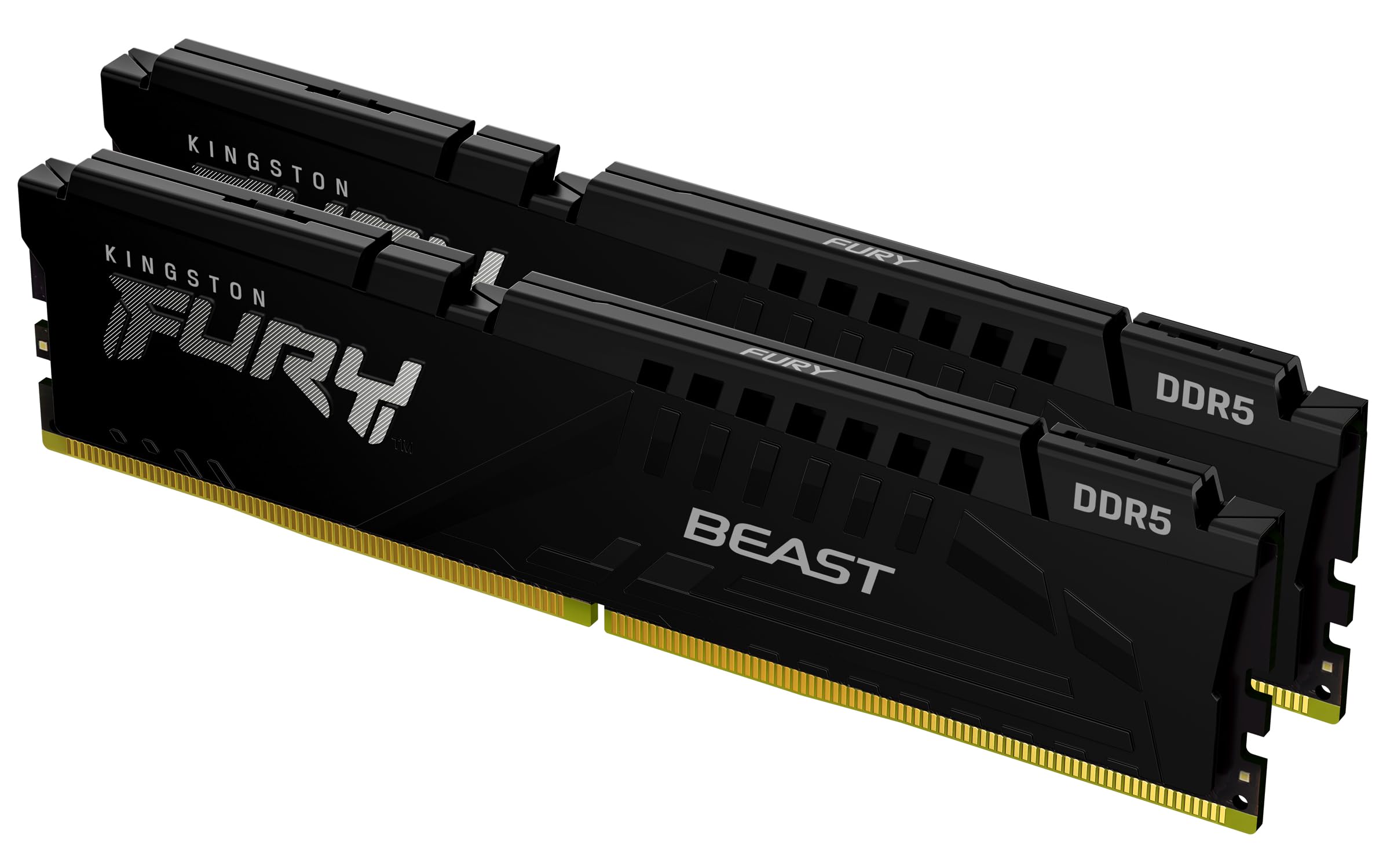 Kingston FURY Beast Nero DDR5 64GB (2x32GB) 5200MT/s CL40 DIMM Memoria Gaming per Computer Fissi Kit da 2 Intel XMP - KF552C40BBK2-64