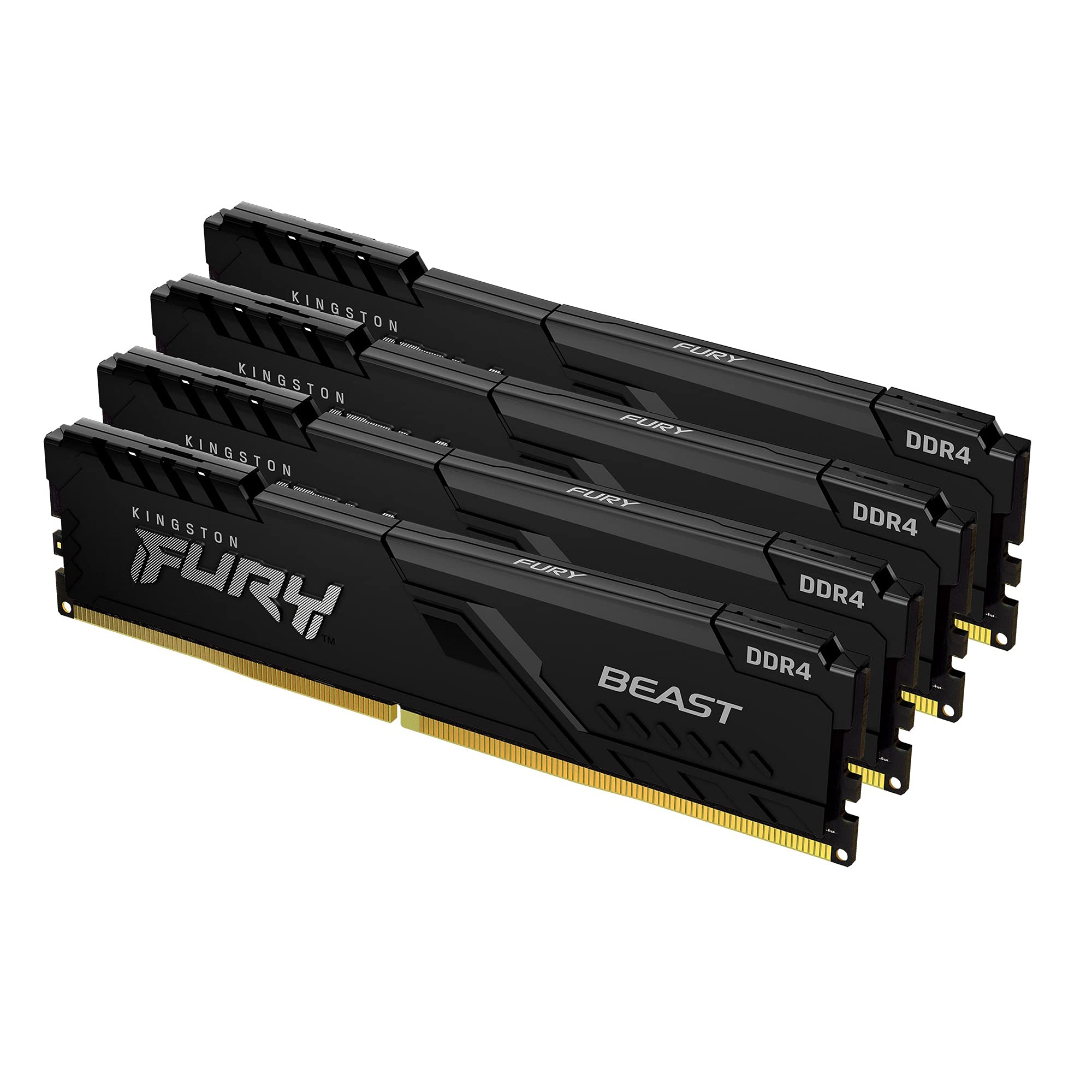 Kingston FURY Beast 64GB (4x16GB) 3600MHz DDR4 CL18 Memoria Gaming Kit per Computer Fissi Kit da 4 KF436C18BBK4/64