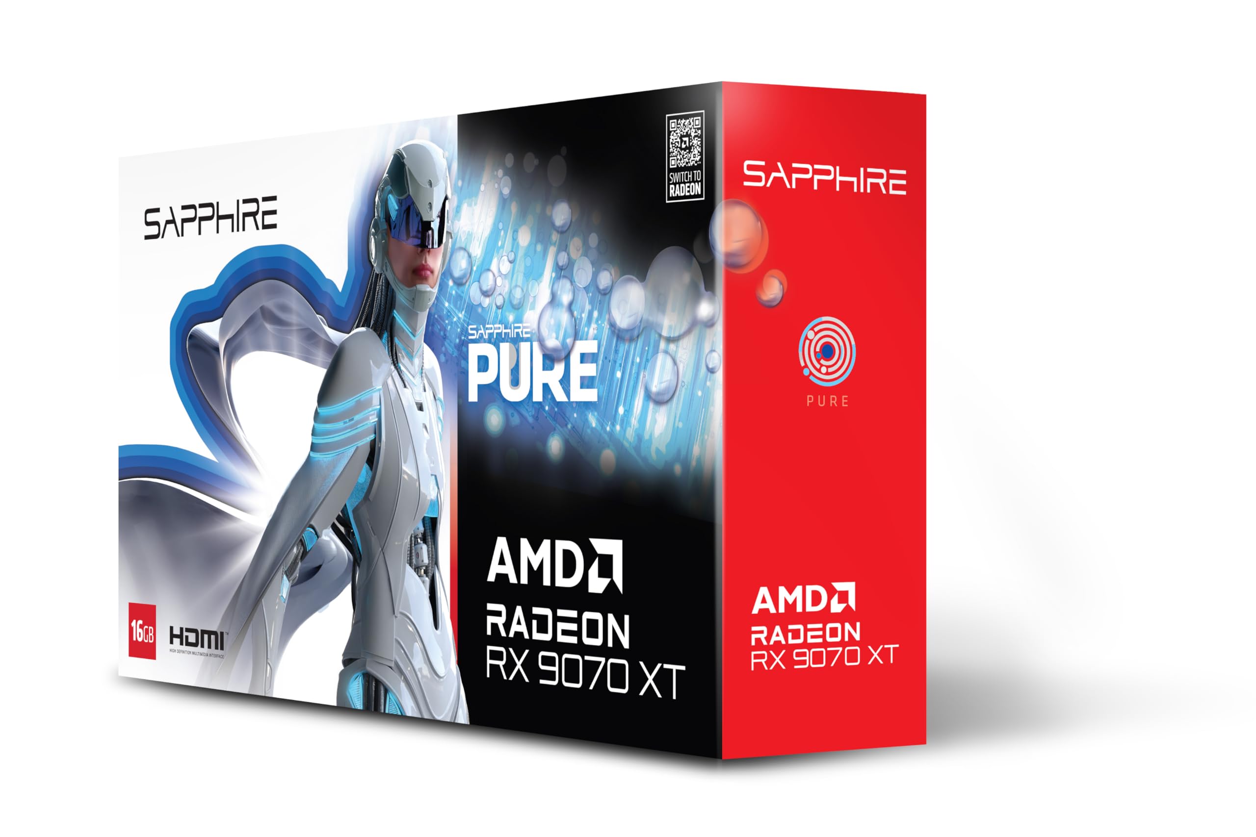 Sapphire PURE Radeon RX 9070 XT AMD 16 GB GDDR6 (Sapphire VGA 16GB RX9070XT PURE GAMING OC 2xHDMI/2xDP PURE A)