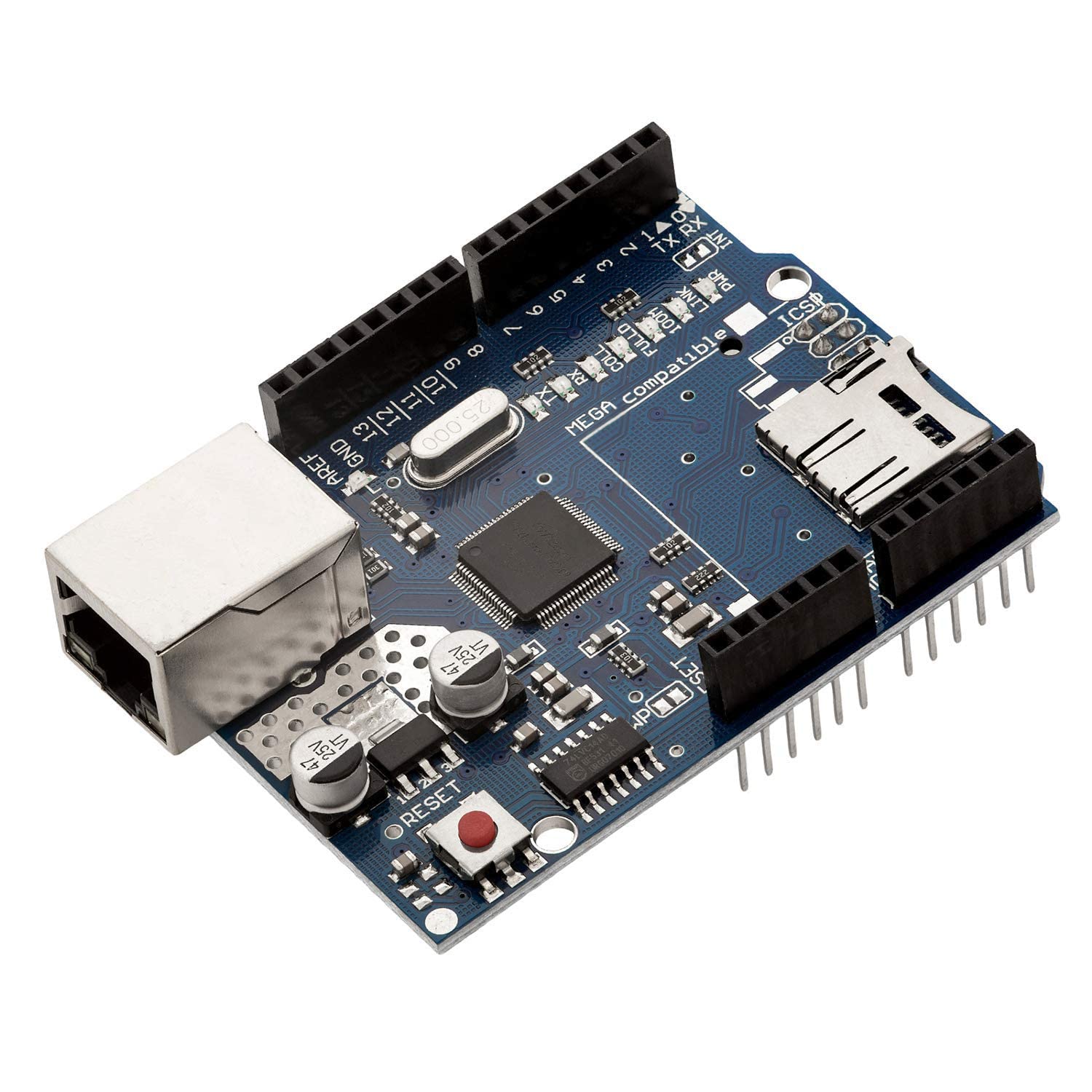 AZDelivery Ethernet Shield W5100 con Slot per Schede MicroSD compatibile con Arduino incluso E-Book!