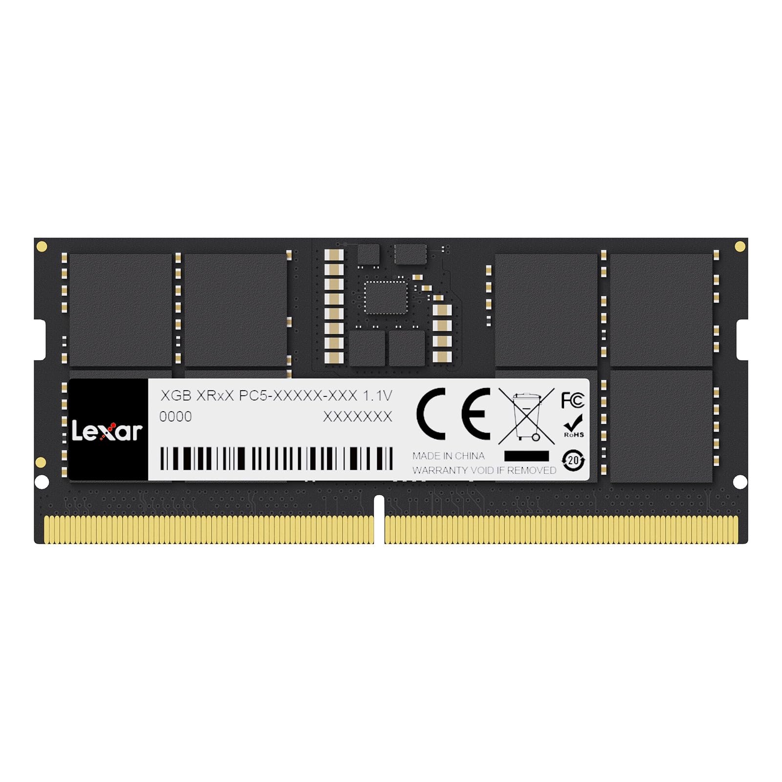Lexar SODIMM RAM DDR5 24GB 5600 MHz Memoria Laptop, RAM Laptop DDR5 262-Pin, DRAM SO-DIMM per giochi ad alte prestazioni per Memoria Laptop/mini-PC Intel NUC, 1.1V, CL46-45-45-90