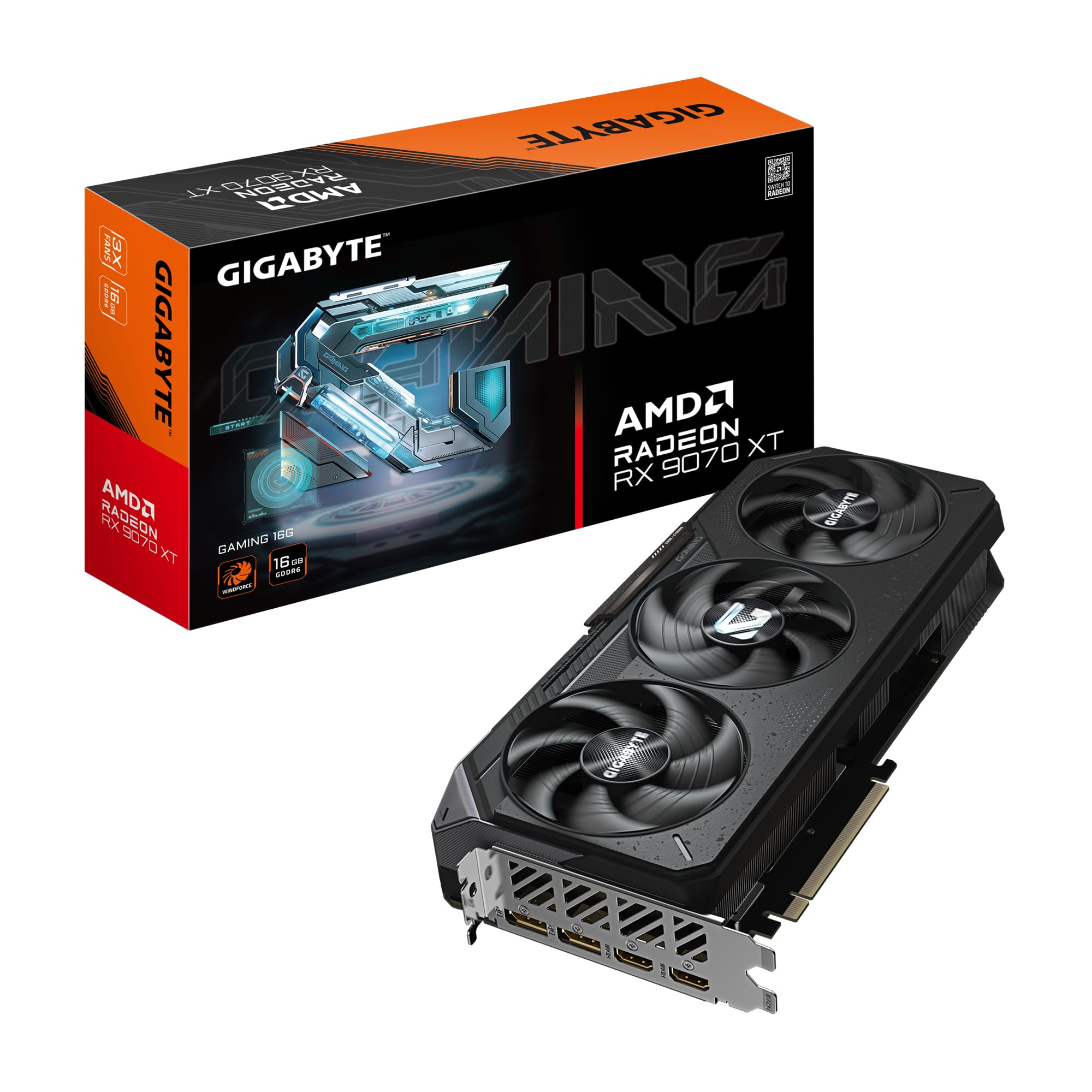 Gigabyte Radeon RX 9070 XT GAMING 16G Scheda grafica - 16 GB GDDR6, 256 bit, PCI-E 5.0, Frequenza core 2970 MHz, 2 x DisplayPort 2.1a, 2 x HDMI 2.1b, GV-R9070XTGAMING-16GD