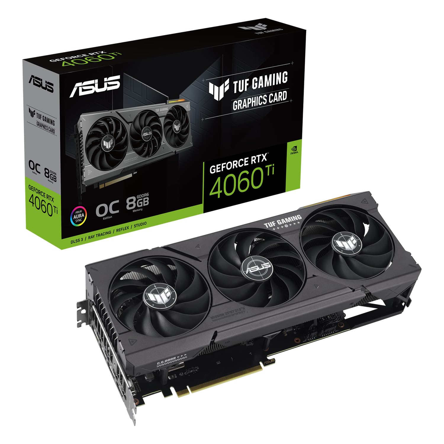 ASUS TUF Gaming NVIDIA GeForce RTX 4060 Ti OC Edition Scheda Grafica, 8 GB GDDR6 128-bit 18 Gbps PCIE 4.0, GPU Tweak III, TUF-RTX4060TI-O8G-GAMING
