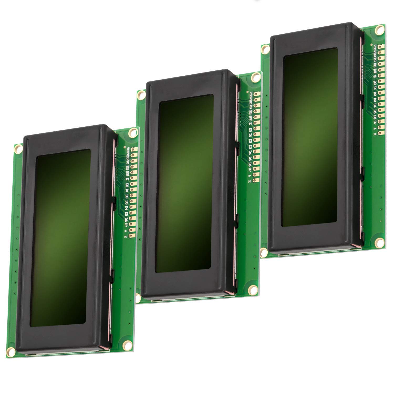 AZDelivery 3 x HD44780 2004 Display LCD 4x20 Caratteri con Sfondo Verde e Caratteri Neri compatibile con Arduino e Raspberry Pi incluso un E-Book!