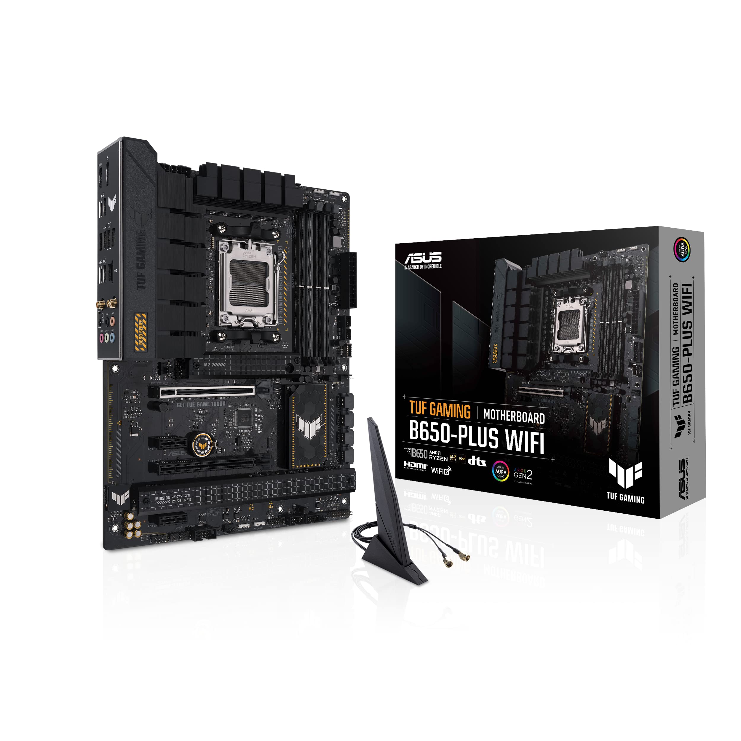 ASUS TUF GAMING B650-PLUS WIFI Scheda Madre Gaming ATX, AM5, Ryzen 9000, 8000, 7000, AMD B650, DDR5, 4xPCI 4.0, WiFi 6 (802.11ax), 2.5Gb Lan, 3xM.2, 4xSATA 6GB/s, Aura Sync RGB, Nero