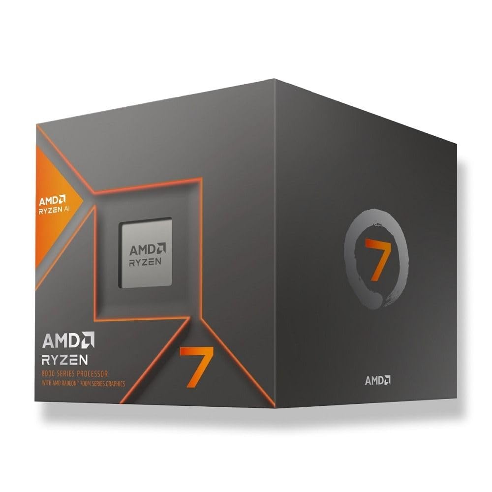 Processore AMD Ryzen 7 8700G (Grafica integrata Radeon. Ryzen AI. 8 core / 16 thread. TDP 65W. Socket AM5. Cache da 24 MB. Frequenza boost fino a 5,1 GHz. Dissipatore Wraith Stealth incluso)