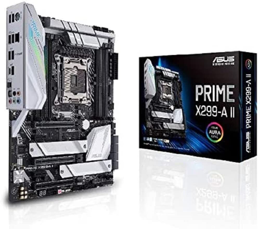 Asus Prime X299- Scheda madre A II ATX (Intel X299) LGA 2066, 12 stadi di alimentazione IR3555, DDR4 4266 MHz, Triple M.2, USB 3.2 Gen 2 Type-C, Intel LAN e Aura Sync RGB Lighting