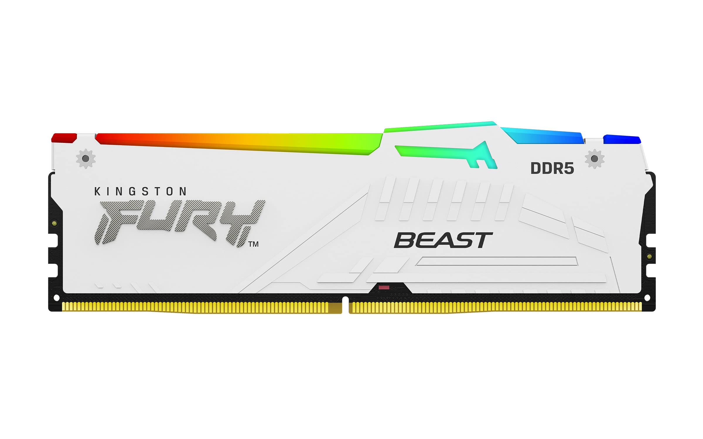 Kingston FURY Beast Bianco RGB 32GB (2x16GB) 6000MT/s DDR5 CL30 DIMM Memoria Gaming per Computer Fissi Kit da 2 AMD EXPO/ Intel XMP - KF560C30BWEAK2-32