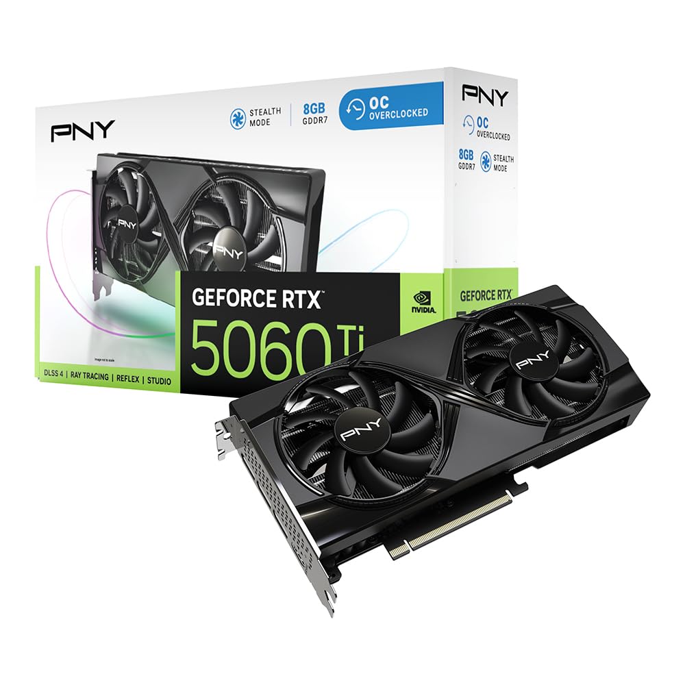 PNY GEFORCE RTX™ 5060 Ti 8GB Overclocked Doppia Ventola DLSS 4