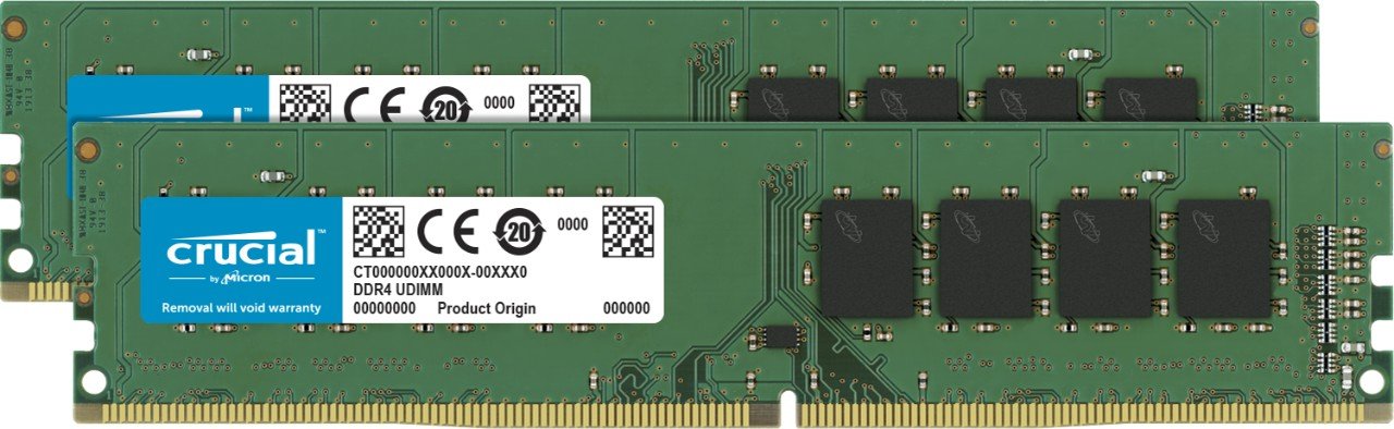 Crucial CT2K8G4DFS8266 Memoria da 16 GB Kit (8 GB x 2), DDR4, 2666 MT/s, PC4-21300, Single Rank x8, DIMM, 288-Pin
