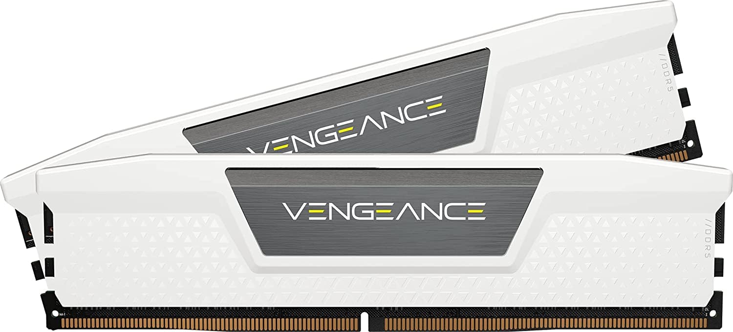CORSAIR VENGEANCE DDR5 RAM 32GB (2x16GB) 6400MHz CL32 Intel XMP Compatibile iCUE Memoria per Computer - Bianco (CMK32GX5M2B6400C32W)