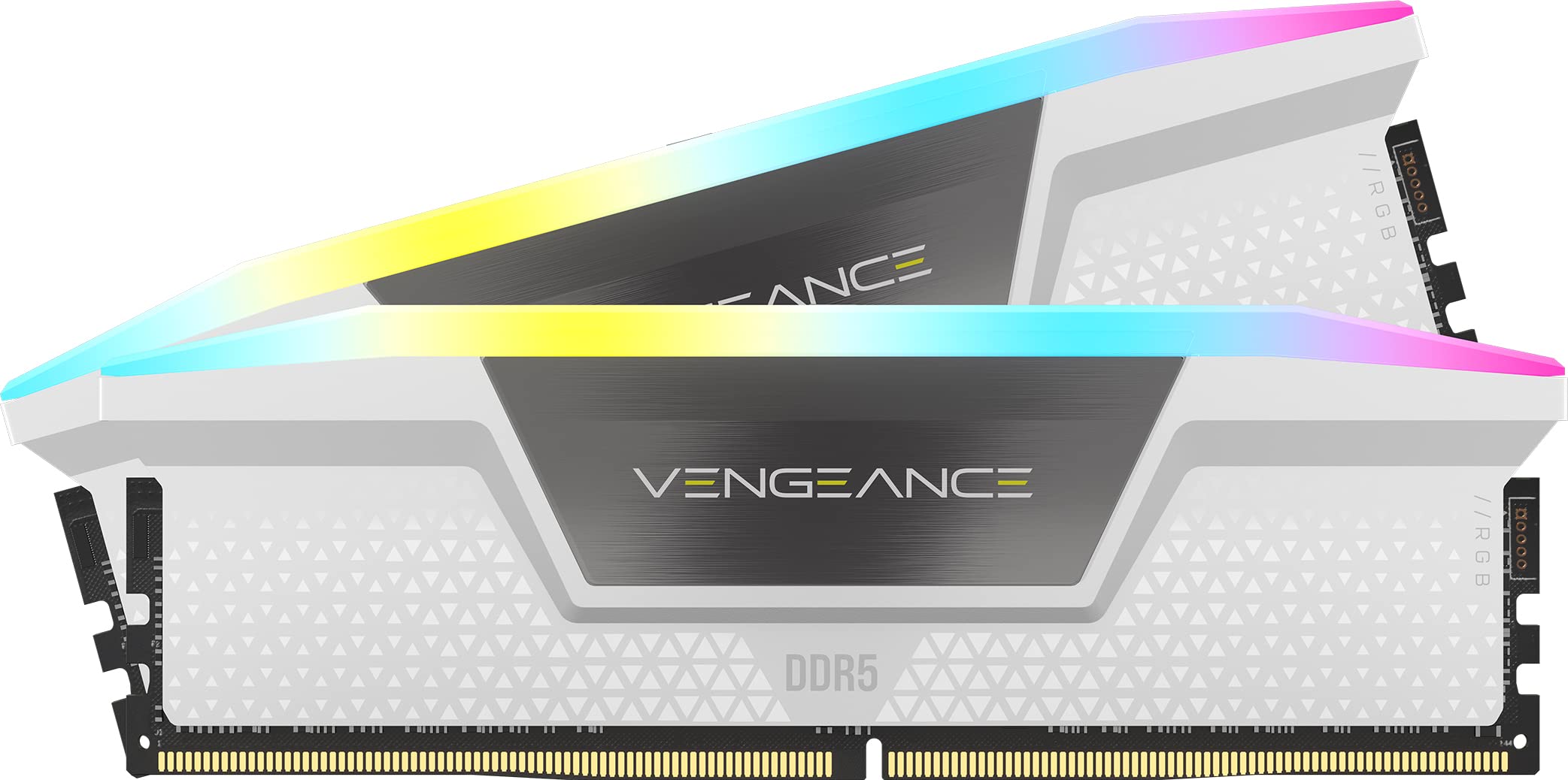 CORSAIR VENGEANCE RGB DDR5 RAM 32GB (2x16GB) 6000MHz CL36 Intel XMP Memoria per Computer Compatibile iCUE - Bianco (CMH32GX5M2E6000C36W)