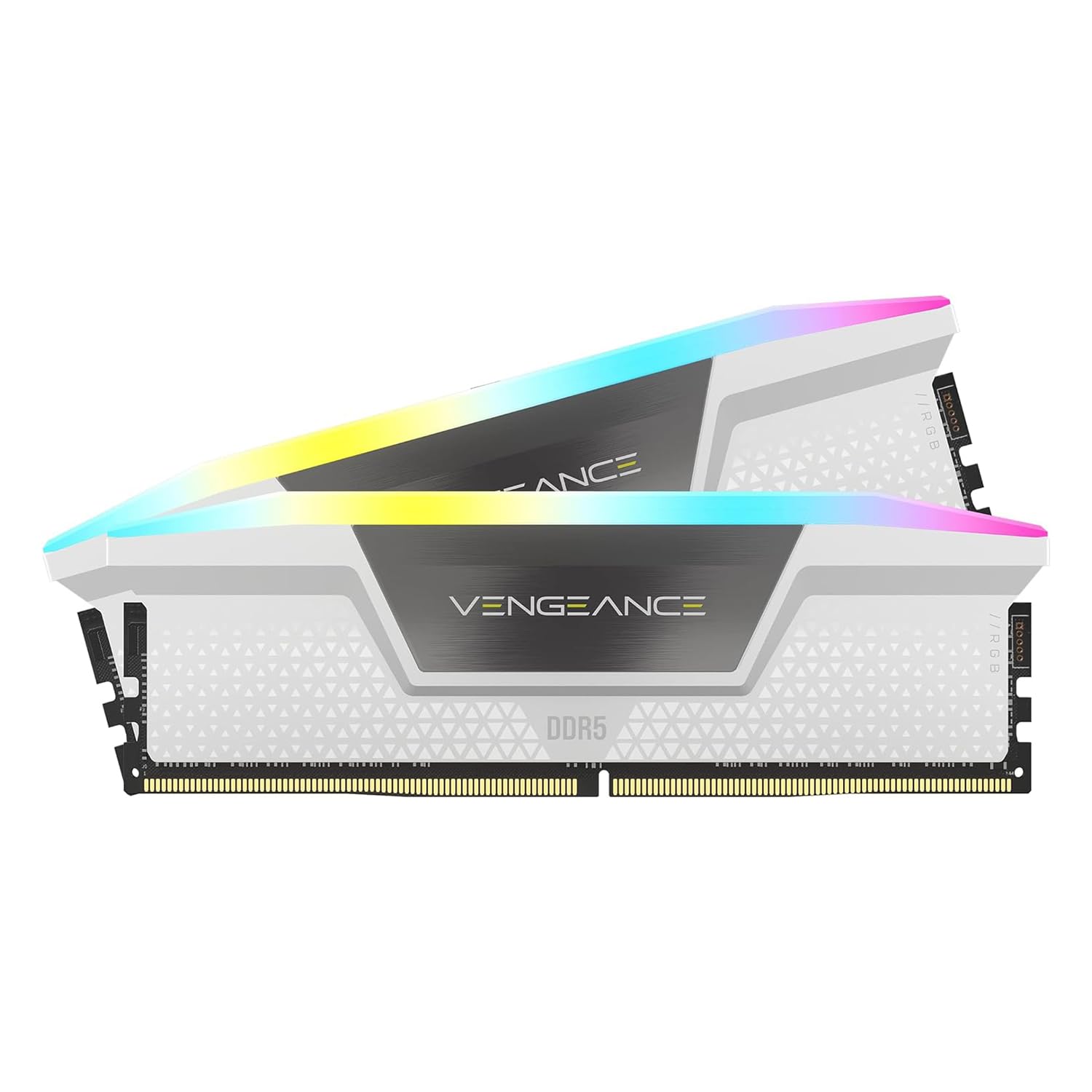 CORSAIR VENGEANCE RGB DDR5 RAM 32GB (2x16GB) 6000MHz CL30 Intel XMP iCUE Memoria Compatibile per Computer - Bianco (CMH32GX5M2B6000C30W)