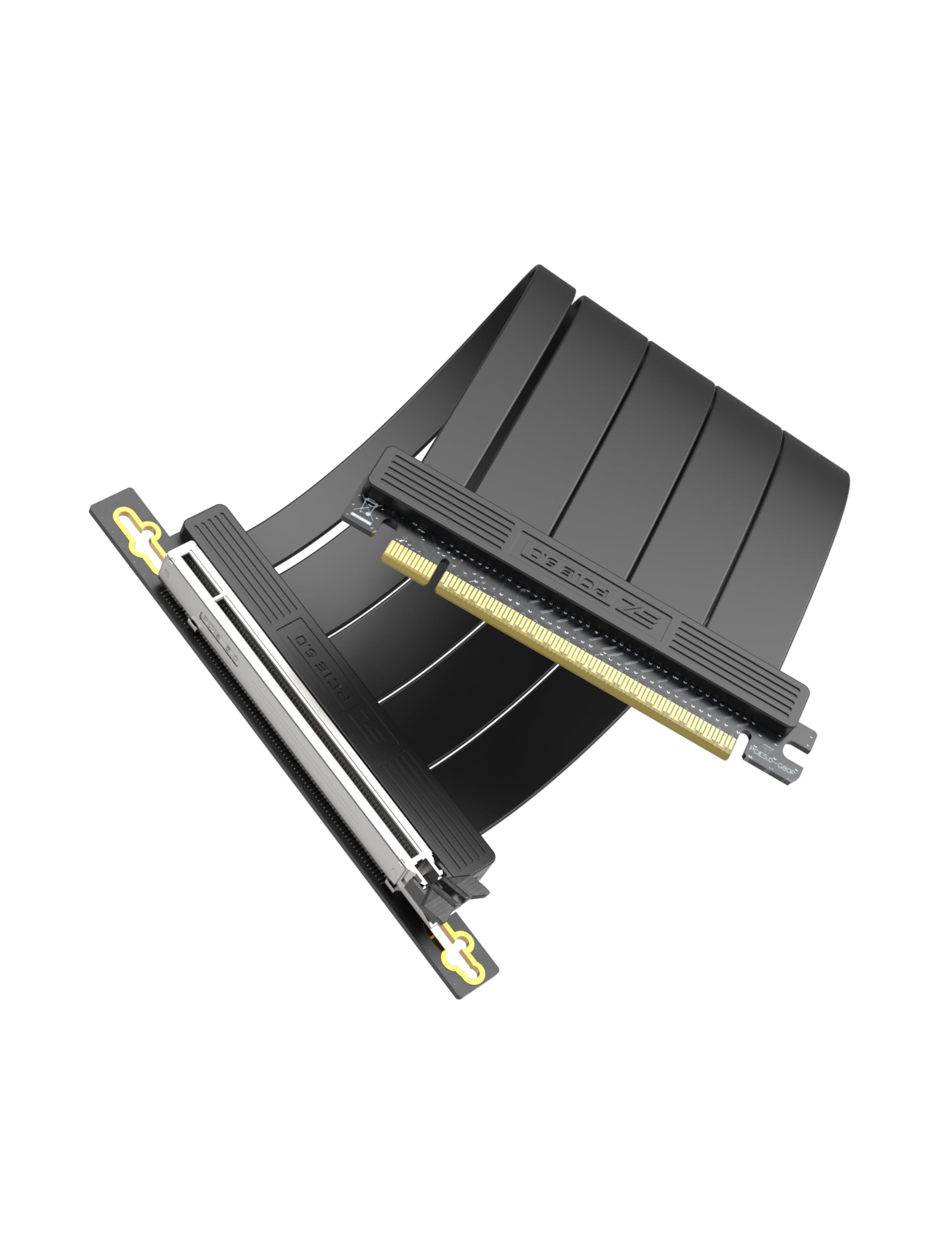 EZDIY-FAB Cavo riser PCIe 5.0 X16, larghezza di banda di 128 GB/s, per GPU RTX 50/40 e RX 9000/7000, Scheda di espansione PCIe, retrocompatibile con PCIe 4.0/3.0, Supporto GPU verticale, Angolo retto