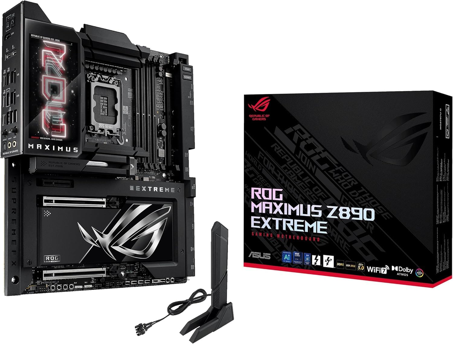 ASUS ROG Maximus Z890 Extreme, Scheda Madre Intel ATX, 24+2+1+2 Fasi di Alimentazione, Slot DDR5, PCIe 5.0, GPU di Nuova Generazione, 6 Slot M.2, WiFi 7, 5 Porte Thunderbolt