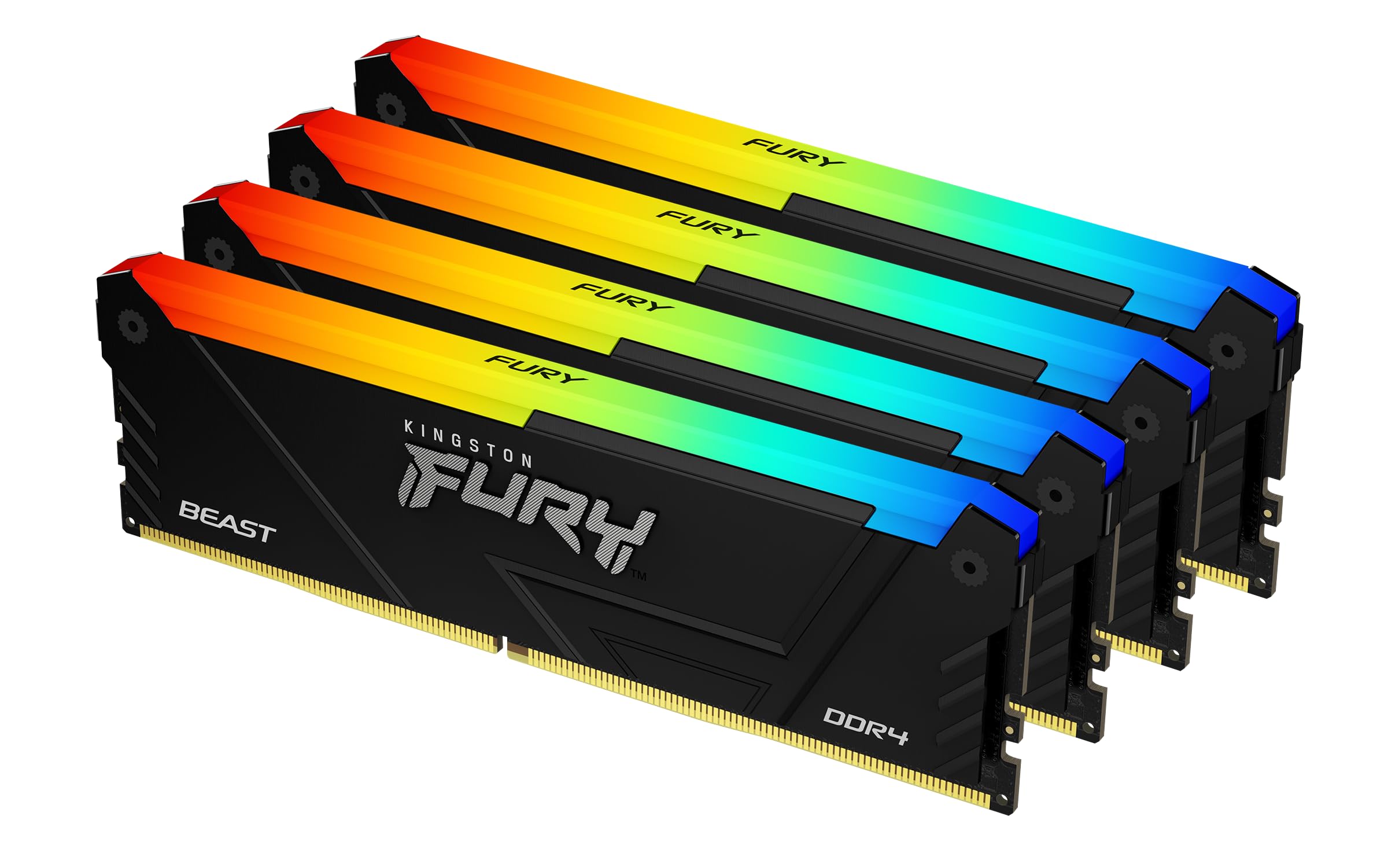 Kingston FURY Beast RGB 32GB 3600MT/s DDR4 CL18 DIMM (Kit da 4) Memorie per Desktop KF436C18BB2AK2/32