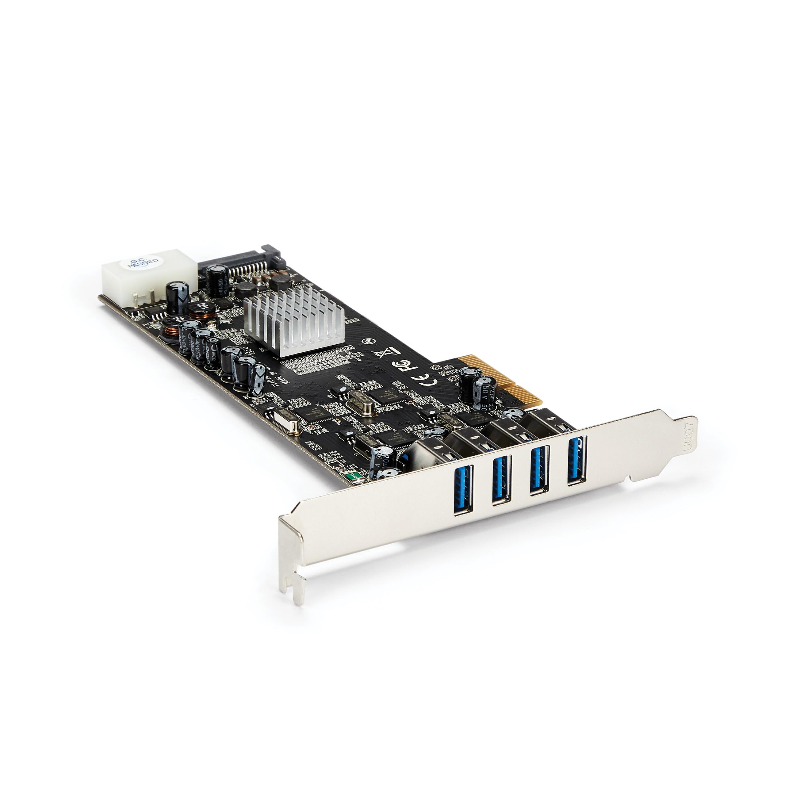 StarTech.com Scheda PCIe USB 3.0 a 4 porte con 4 canali dedicati a 5Gbps (USB 3.2 Gen 1) - UASP - Alimentazione SATA / LP4 - Scheda adattatore/Scheda di espansione PCI Express a 4x USB (PEXUSB3S44V)