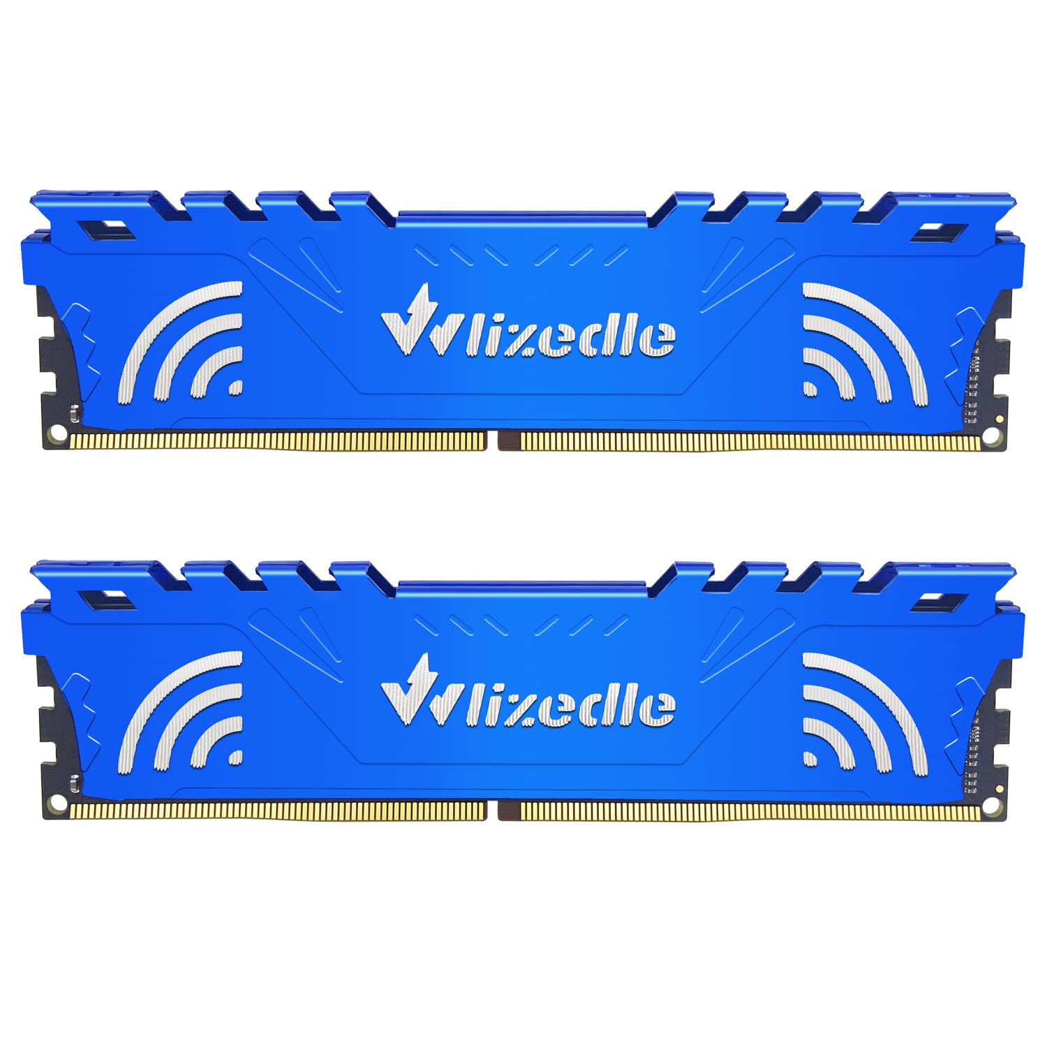 Wlizedle DDR4 3200MHz Memoria RAM 32GB Kit (2x16GB) CL22 U-DIMM Modulo di Memoria PC4-25600 288-Pin 1.2V 1Rx8 per Desktop/Computer, Blu