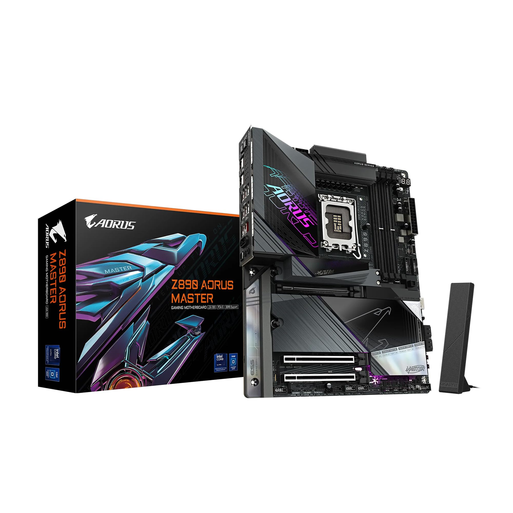 GIGABYTE Z890 AORUS Master Ultra Core (Serie 2) LGA 1851, ATX, DDR5, 5X M.2, PCIe 5.0, Thunderbolt 4, WIFI7, 10GbE LAN, EZ-Latch