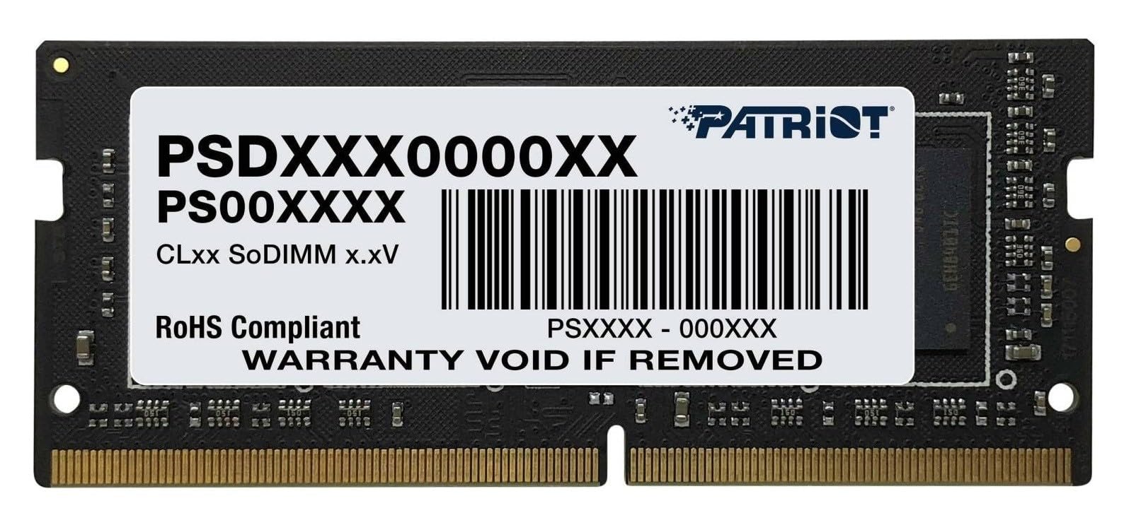 Patriot Memory Serie Signature SODIMM Memoria Singola DDR4 3200 MHz PC4-25600 32GB (1x32GB) C22 - PSD432G32002S