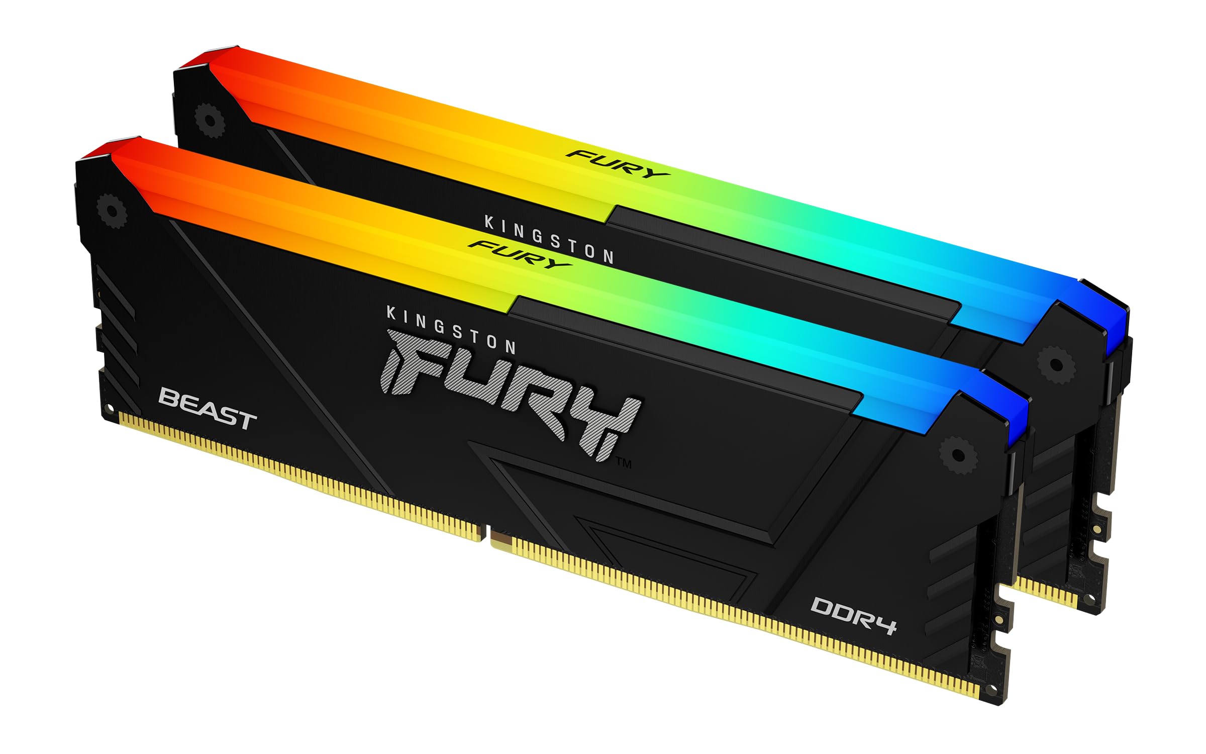 Kingston FURY Beast RGB 16GB 3200MT/s DDR4 CL16 DIMM (Kit da 4) Memorie per Desktop KF432C16BB2AK2/16