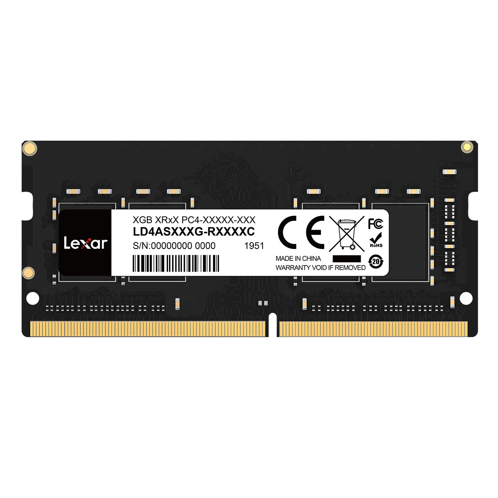 Lexar SODIMM 8GB DDR4 RAM, 3200 MHz, 260-Pin DDR4 SODIMM Laptop RAM SO-DIMM ad alte prestazioni, memoria per computer portatile (LD4AS008G-B3200ASST)