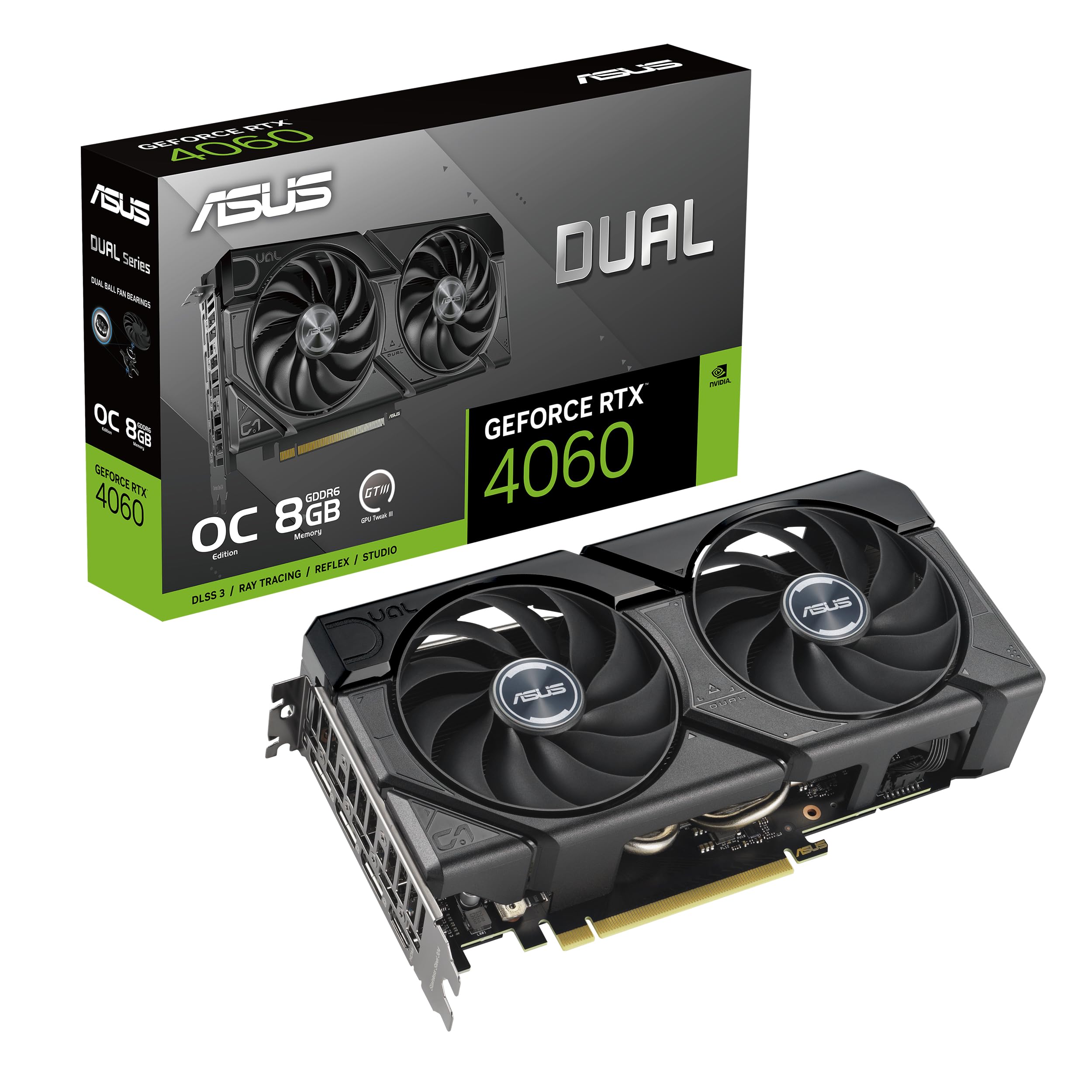 ASUS GeForce RTX 4060 DUAL EVO 8G OC Gaming - 2535MHz Boost Clock, GDDR6X, PCIe Gen 4, DLSS 3, 3x DP v 1.4a, HDMI 2.1a (supporta 4K e 8K HDR)